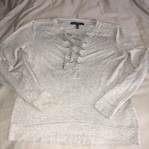 WHBM Lace Up Long Sleeve Size M